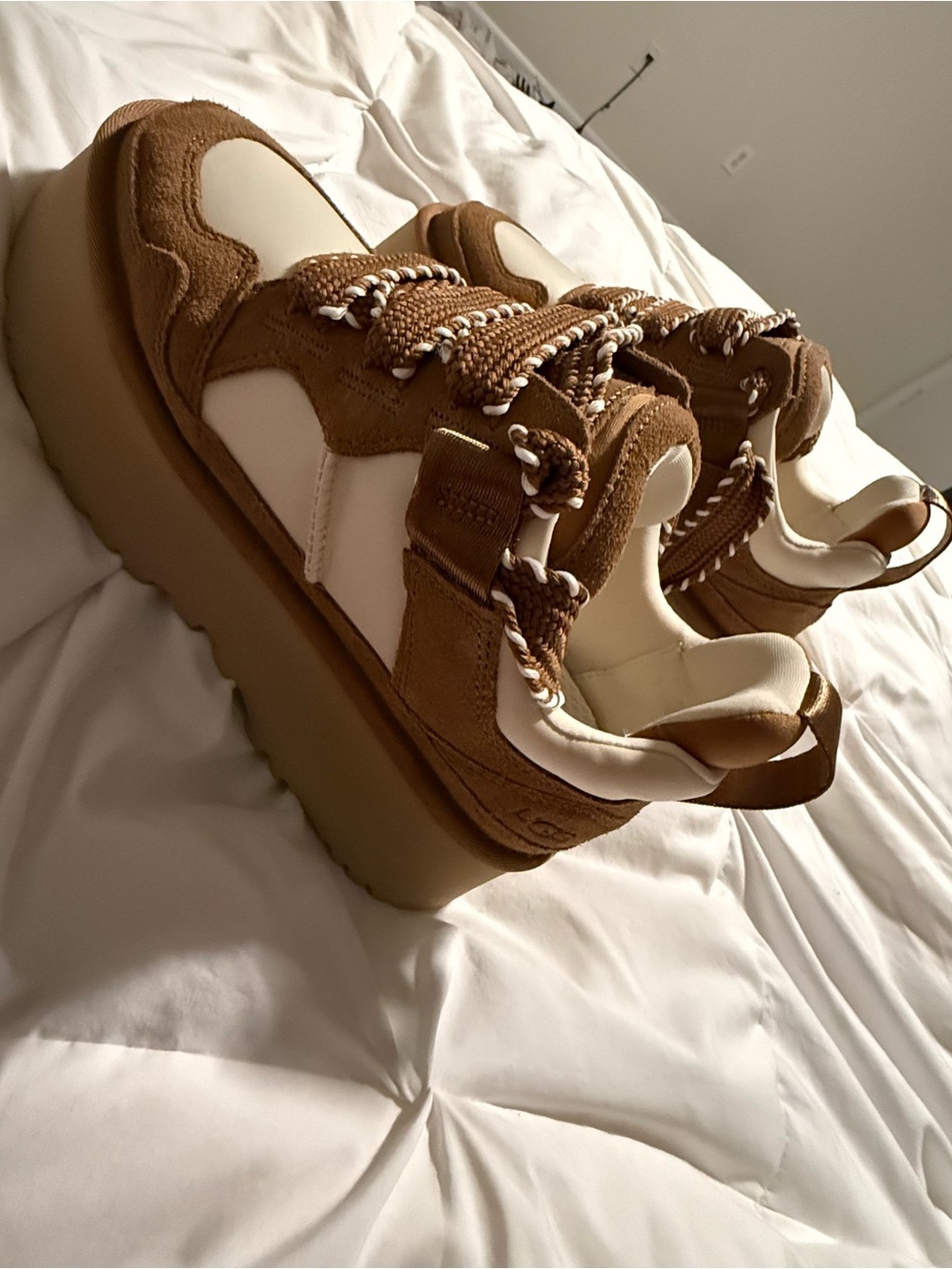 UGG Lo Lowmel Platform Sneakers in Brown and Pink